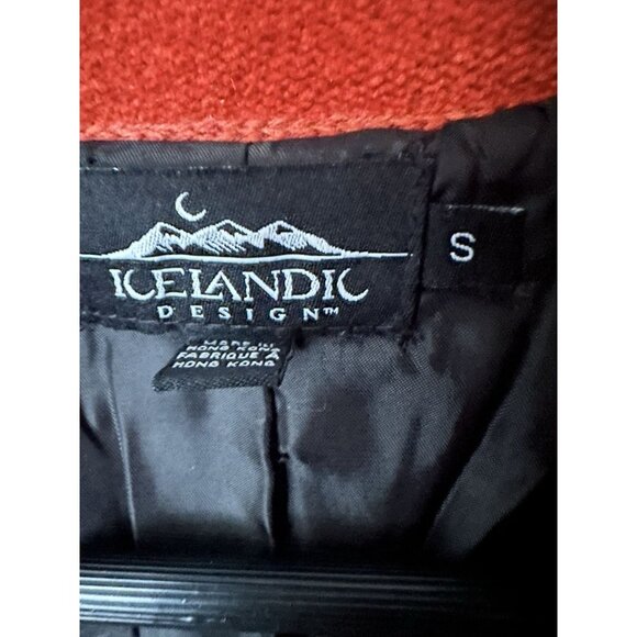 Icelandic Design Full Zip Long SLeeve Orange Floral Wool Jacket Women's Size S - Picture 4 of 7